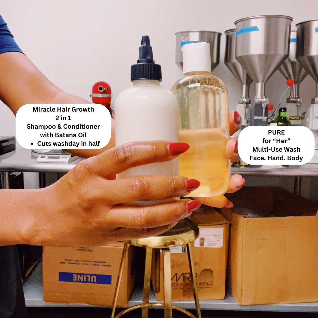 2 in 1 Shampoo & Conditioner" & PURE for "Her"Multi-Use Wash. | Shipping date extended to March!
